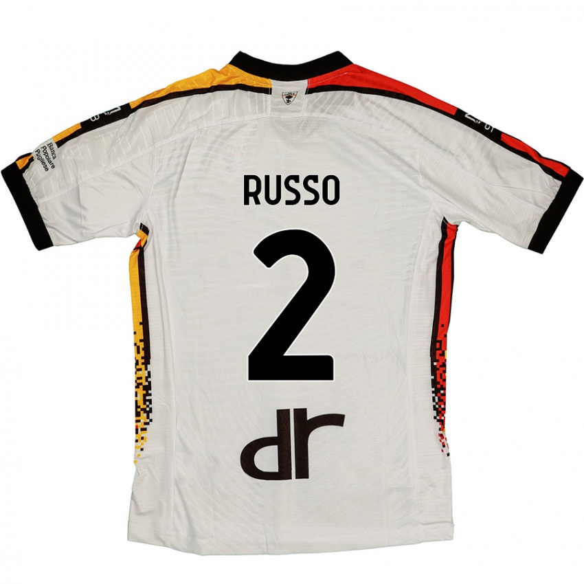 Niño Camiseta Luca Russo #2 Blanco Negro 2ª Equipación 2024/25 La Camisa