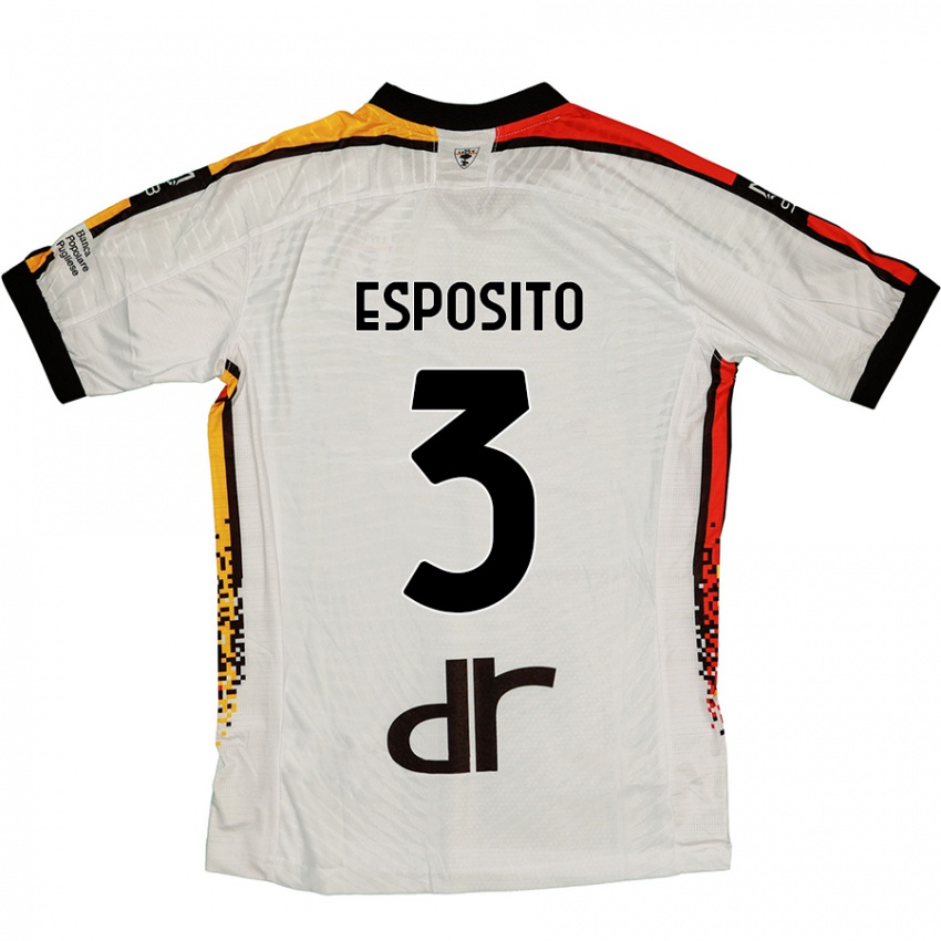 Niño Camiseta Sebastian Esposito #3 Blanco Negro 2ª Equipación 2024/25 La Camisa