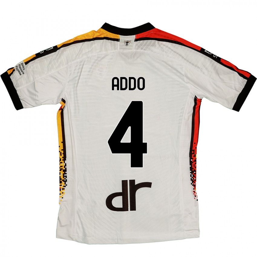 Niño Camiseta Vernon Addo #4 Blanco Negro 2ª Equipación 2024/25 La Camisa