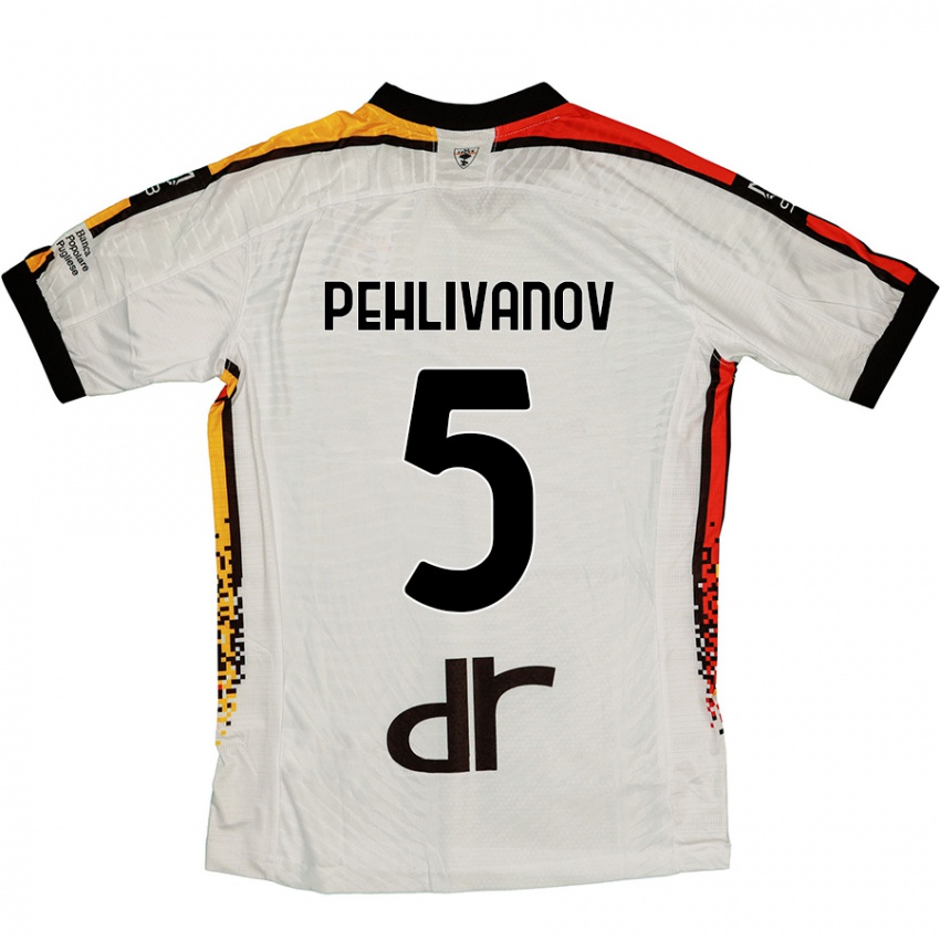 Niño Camiseta Cristian Pehlivanov #5 Blanco Negro 2ª Equipación 2024/25 La Camisa