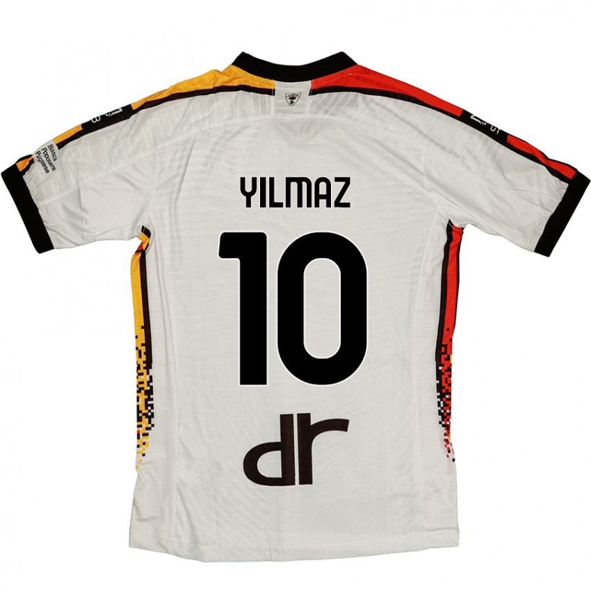 Niño Camiseta Enes Yilmaz #10 Blanco Negro 2ª Equipación 2024/25 La Camisa