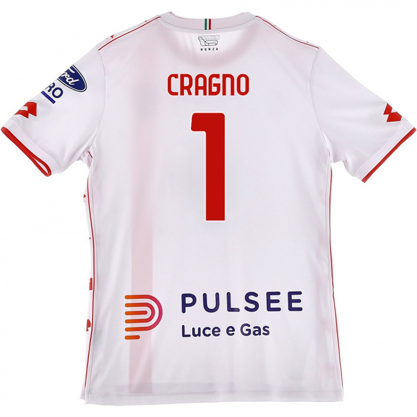 Niño Camiseta Alessio Cragno #1 Blanco Rojo 2ª Equipación 2024/25 La Camisa