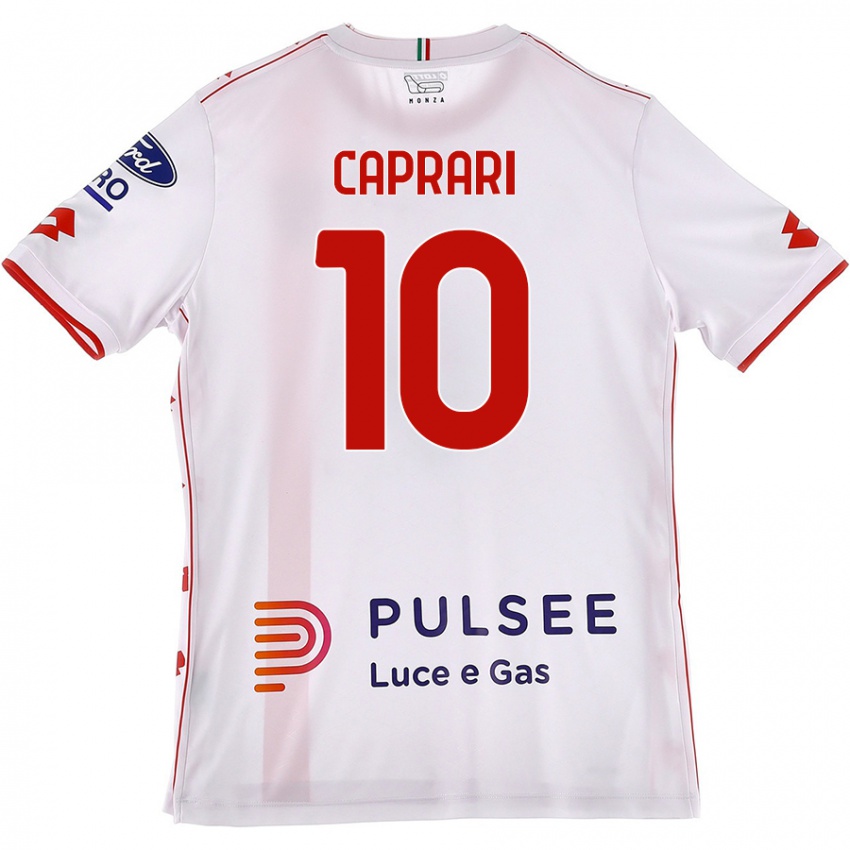 Niño Camiseta Gianluca Caprari #10 Blanco Rojo 2ª Equipación 2024/25 La Camisa