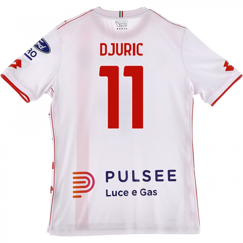 Niño Camiseta Milan Djuric #11 Blanco Rojo 2ª Equipación 2024/25 La Camisa