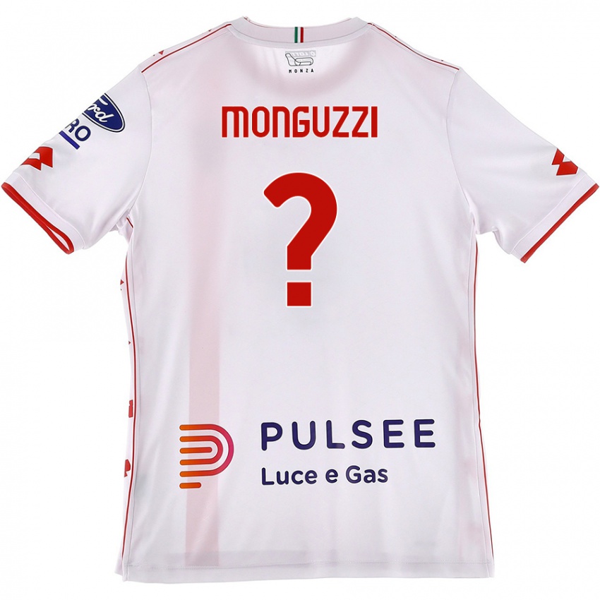 Niño Camiseta Filippo Monguzzi #0 Blanco Rojo 2ª Equipación 2024/25 La Camisa