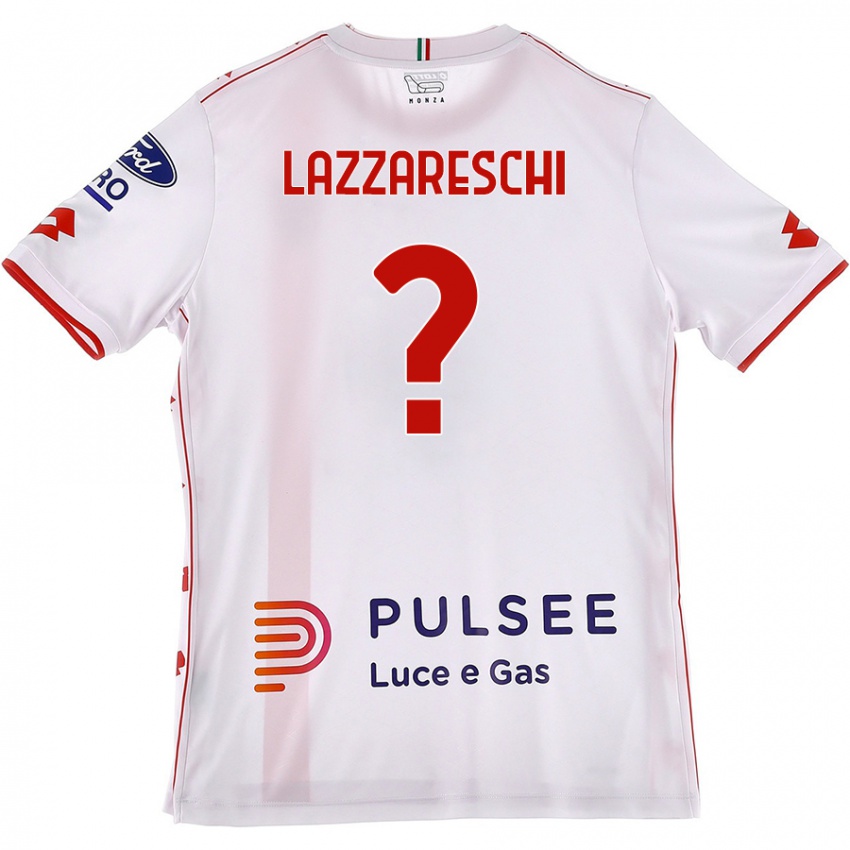 Niño Camiseta Andrea Lazzareschi #0 Blanco Rojo 2ª Equipación 2024/25 La Camisa