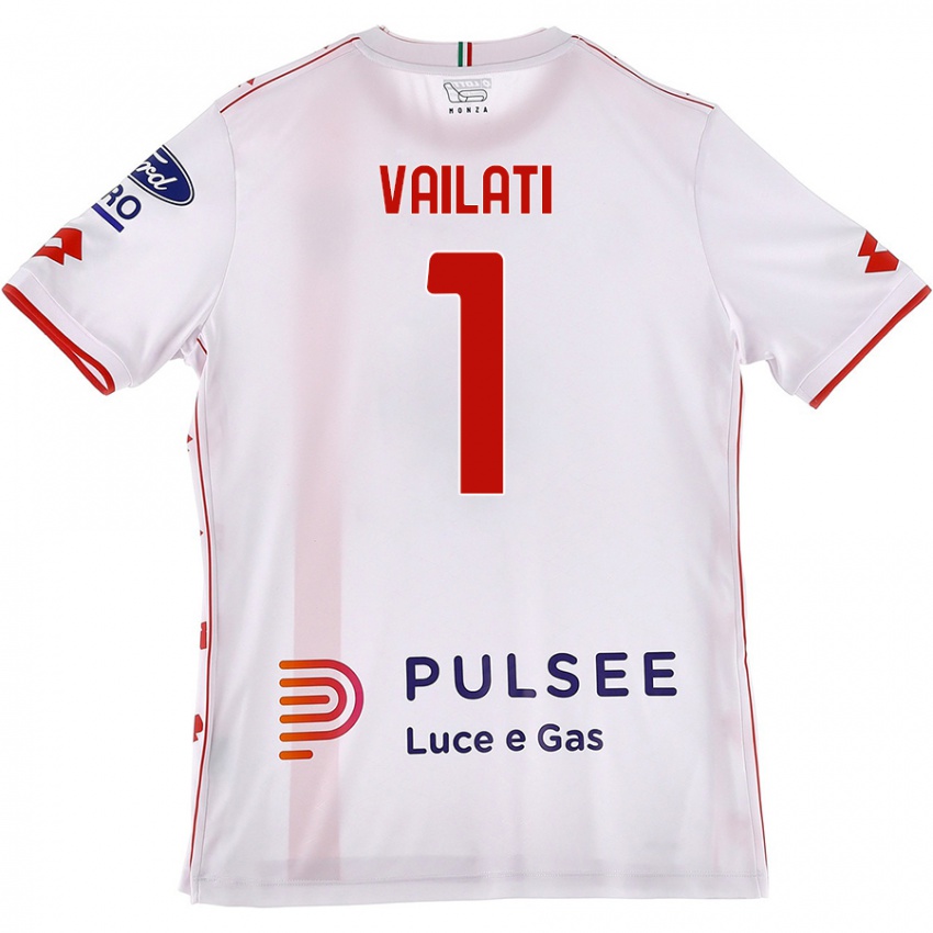 Niño Camiseta Andrea Vailati #1 Blanco Rojo 2ª Equipación 2024/25 La Camisa