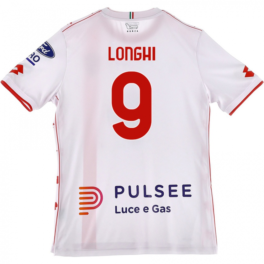 Niño Camiseta Jordan Longhi #9 Blanco Rojo 2ª Equipación 2024/25 La Camisa