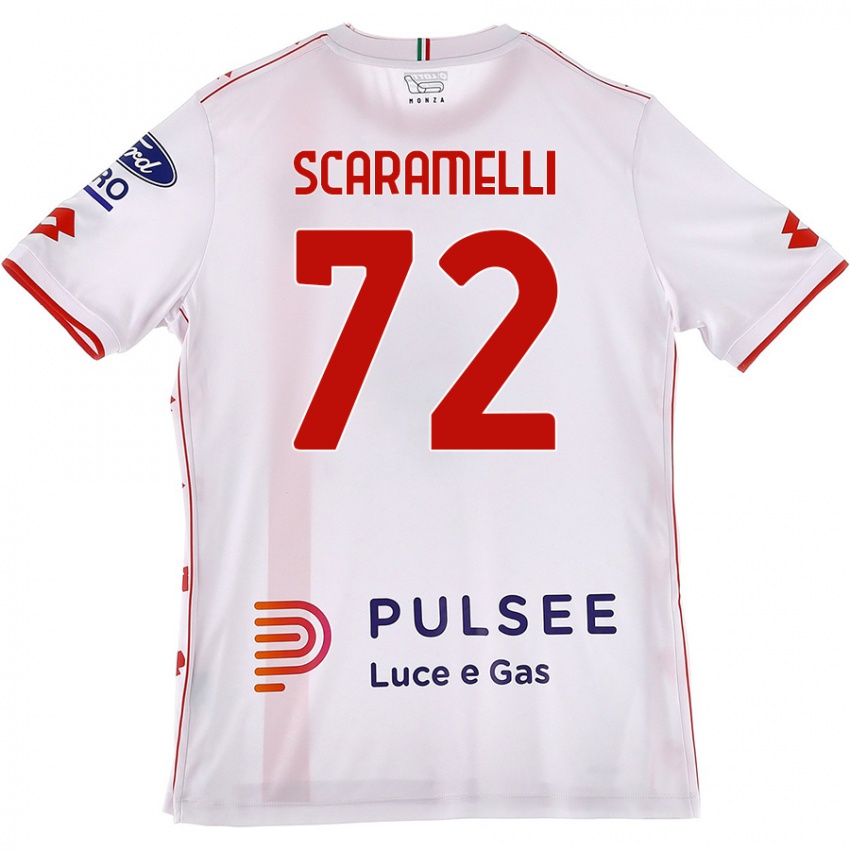 Niño Camiseta Endris Scaramelli #72 Blanco Rojo 2ª Equipación 2024/25 La Camisa