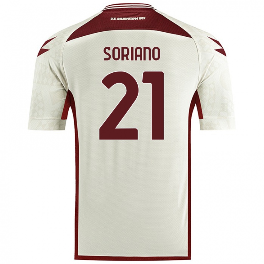 Niño Camiseta Roberto Soriano #21 Color Crema 2ª Equipación 2024/25 La Camisa