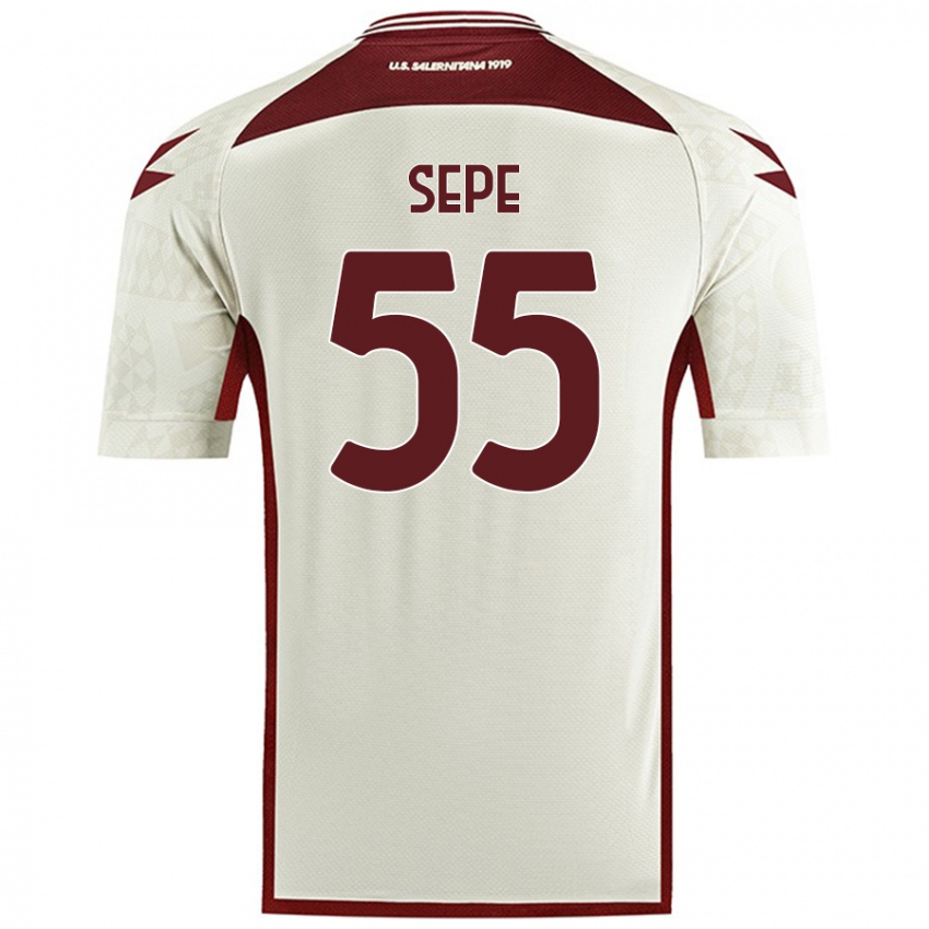 Niño Camiseta Luigi Sepe #55 Color Crema 2ª Equipación 2024/25 La Camisa