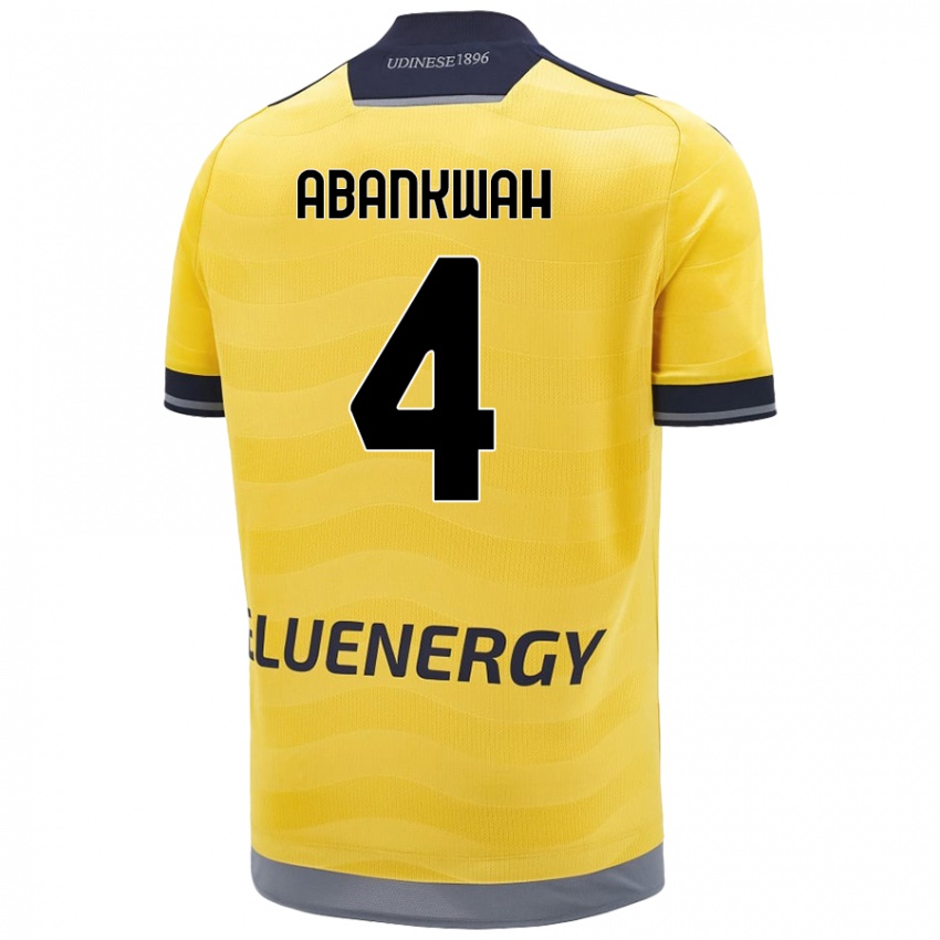 Niño Camiseta James Abankwah #4 Dorado 2ª Equipación 2024/25 La Camisa