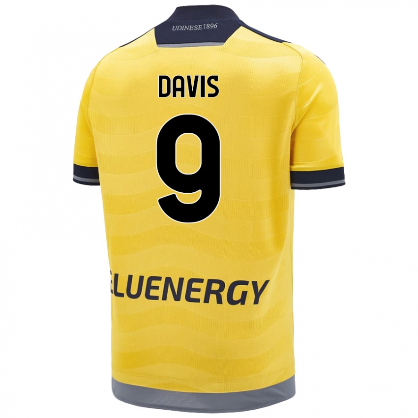 Niño Camiseta Keinan Davis #9 Dorado 2ª Equipación 2024/25 La Camisa