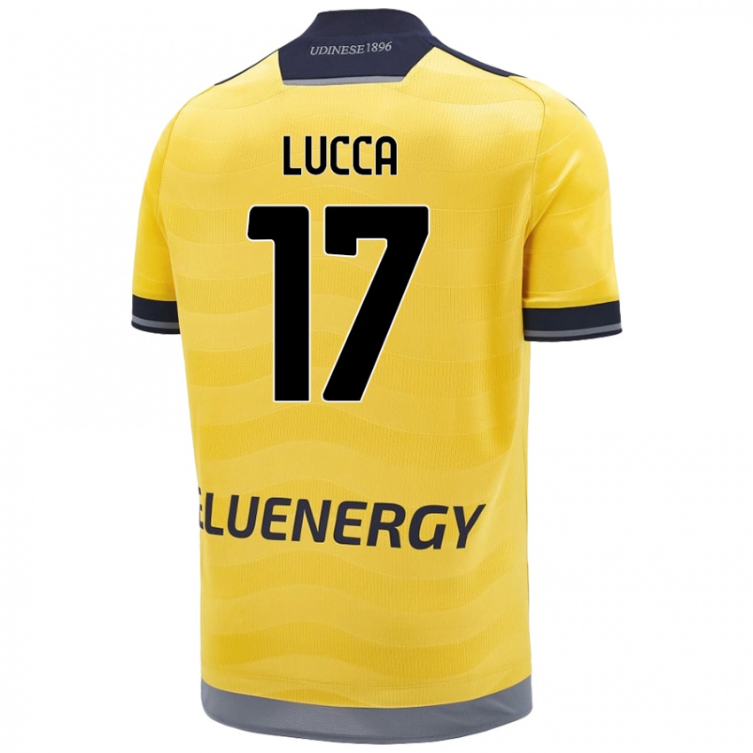 Niño Camiseta Lorenzo Lucca #17 Dorado 2ª Equipación 2024/25 La Camisa