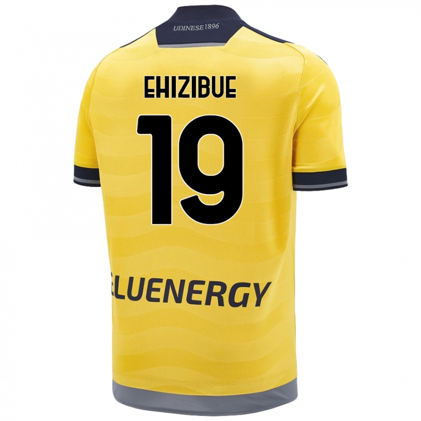 Niño Camiseta Kingsley Ehizibue #19 Dorado 2ª Equipación 2024/25 La Camisa