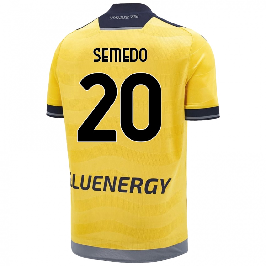 Niño Camiseta Vivaldo Semedo #20 Dorado 2ª Equipación 2024/25 La Camisa