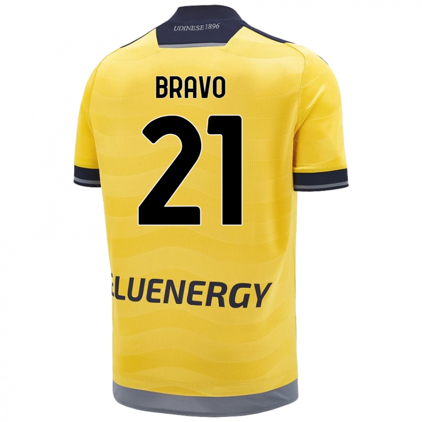 Niño Camiseta Iker Bravo #21 Dorado 2ª Equipación 2024/25 La Camisa