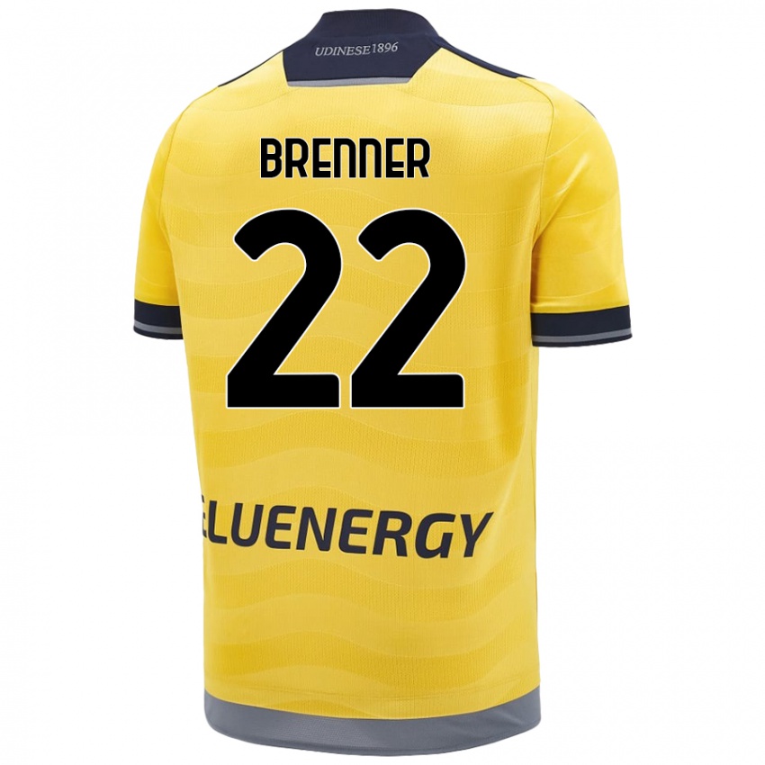 Niño Camiseta Brenner #22 Dorado 2ª Equipación 2024/25 La Camisa