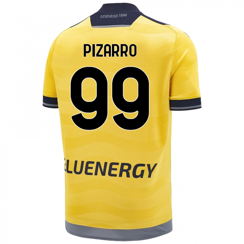 Niño Camiseta Damián Pizarro #99 Dorado 2ª Equipación 2024/25 La Camisa