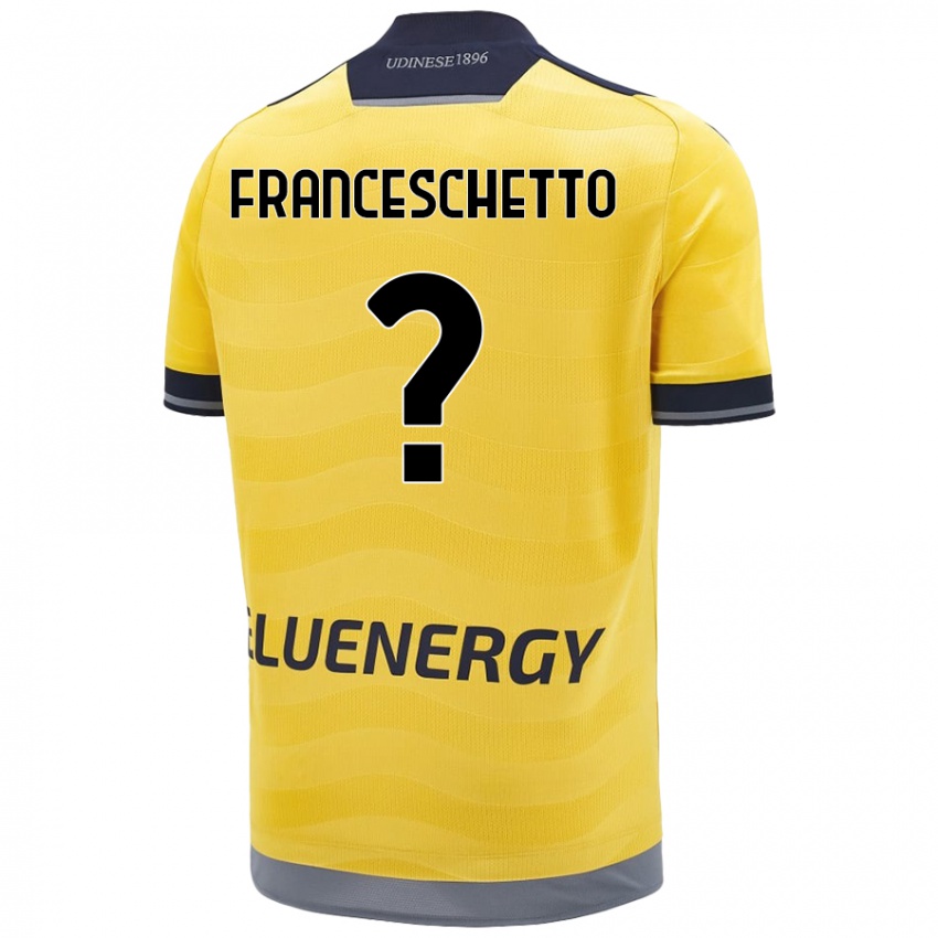 Niño Camiseta Mattia Franceschetto #0 Dorado 2ª Equipación 2024/25 La Camisa