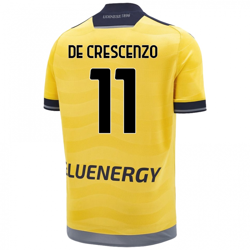 Niño Camiseta Marco De Crescenzo #11 Dorado 2ª Equipación 2024/25 La Camisa