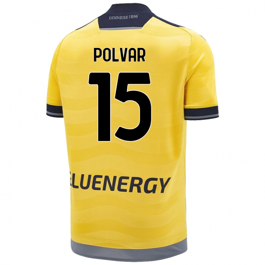 Niño Camiseta Francesco Polvar #15 Dorado 2ª Equipación 2024/25 La Camisa