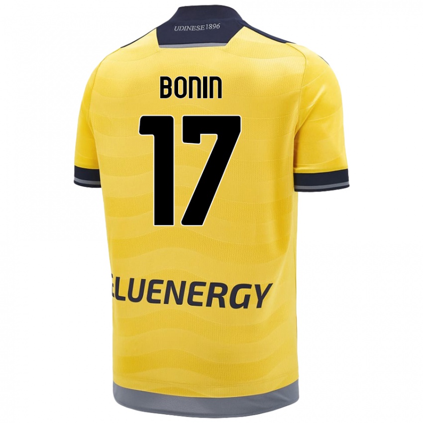 Niño Camiseta Luca Bonin #17 Dorado 2ª Equipación 2024/25 La Camisa