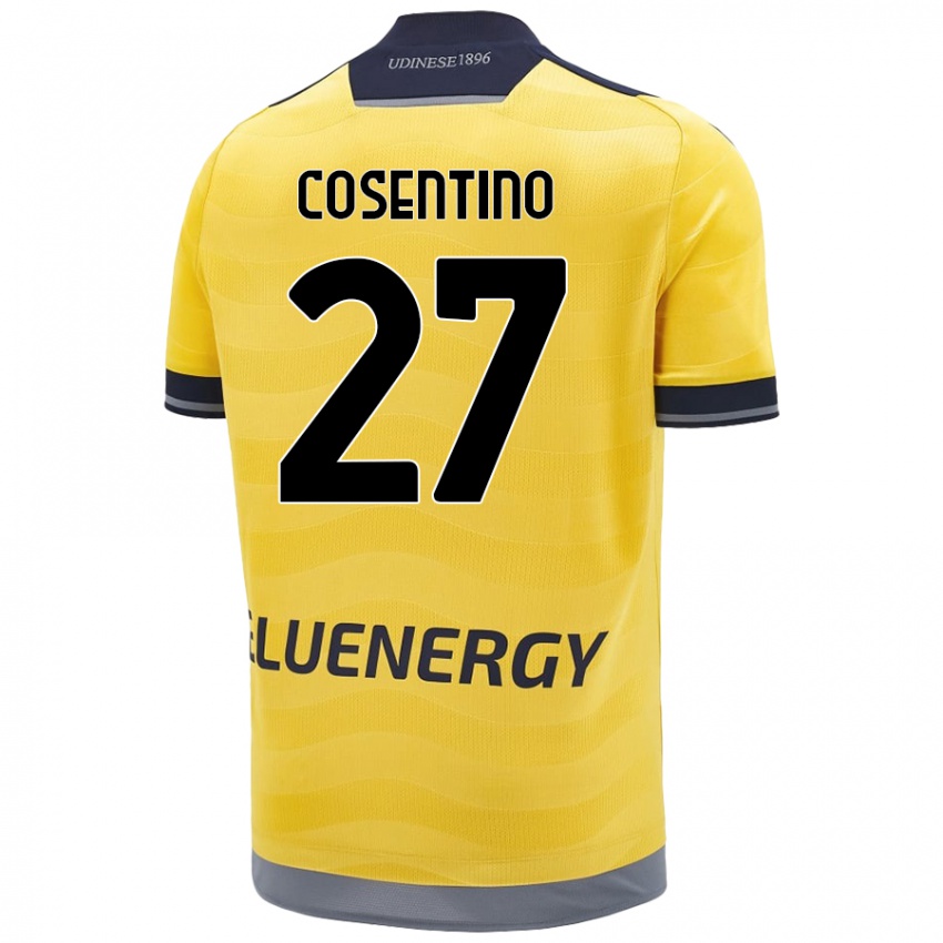 Niño Camiseta Sergio Cosentino #27 Dorado 2ª Equipación 2024/25 La Camisa