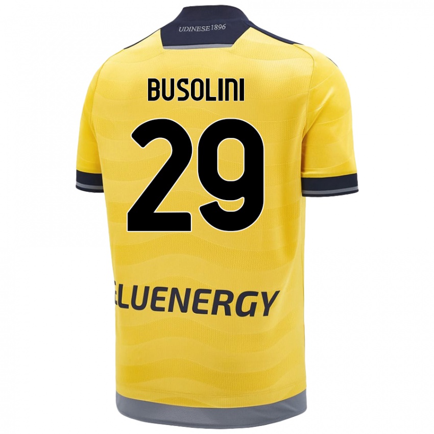 Niño Camiseta Alessandro Busolini #29 Dorado 2ª Equipación 2024/25 La Camisa