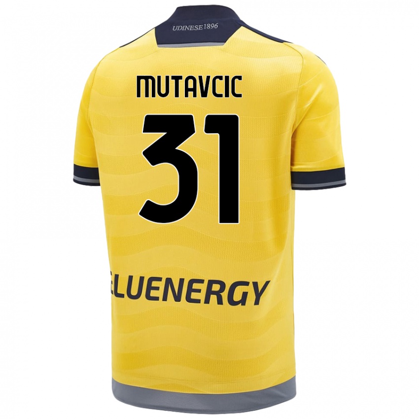 Niño Camiseta Jan Mutavcic #31 Dorado 2ª Equipación 2024/25 La Camisa