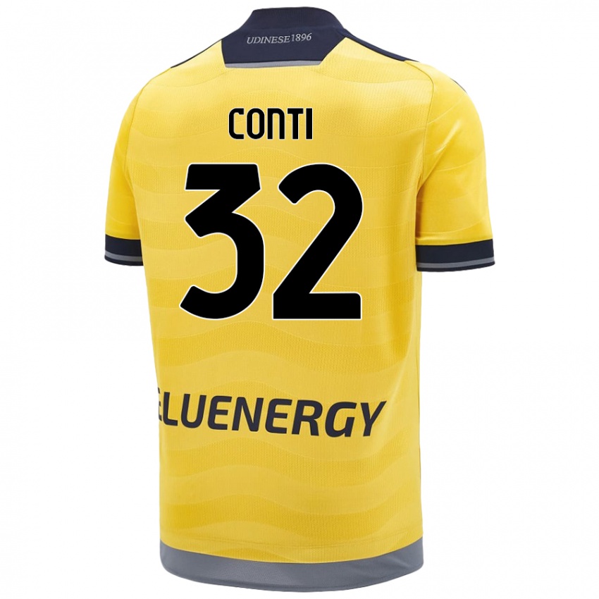 Niño Camiseta Manuel Conti #32 Dorado 2ª Equipación 2024/25 La Camisa