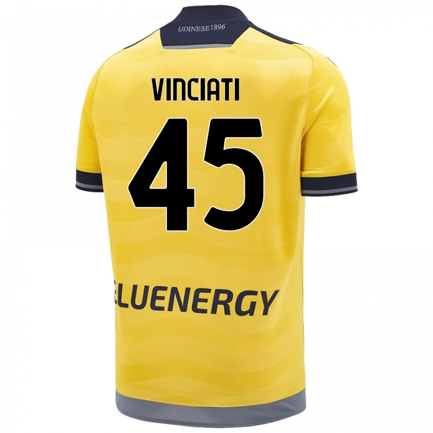 Niño Camiseta Giulio Vinciati #45 Dorado 2ª Equipación 2024/25 La Camisa