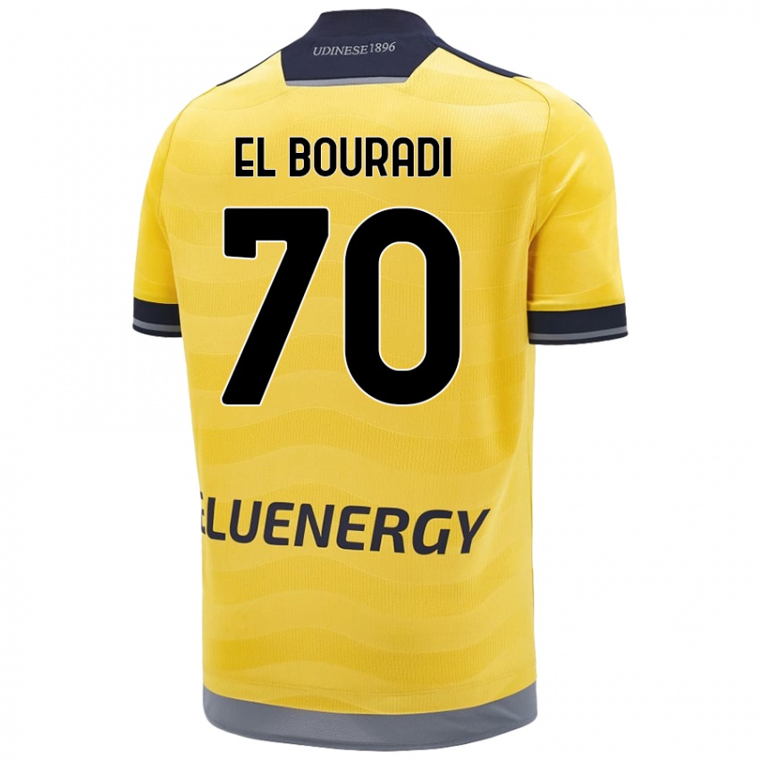 Niño Camiseta Walid El Bouradi #70 Dorado 2ª Equipación 2024/25 La Camisa