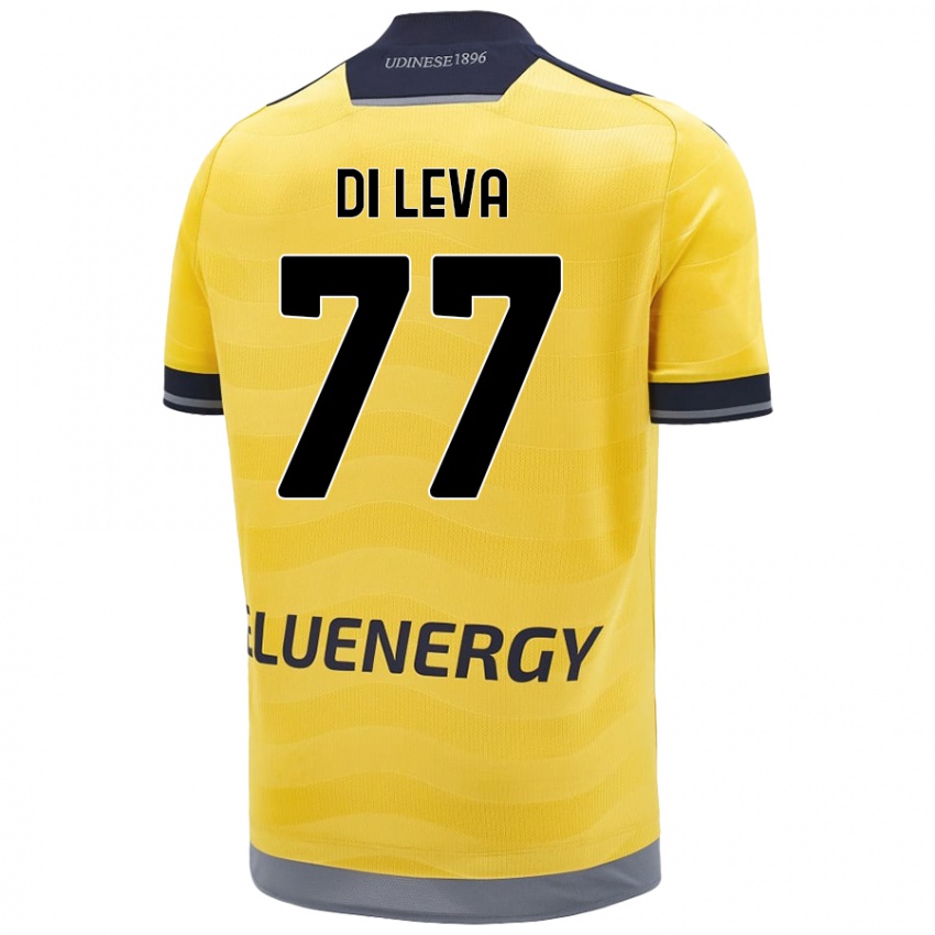 Niño Camiseta Vincenzo Di Leva #77 Dorado 2ª Equipación 2024/25 La Camisa