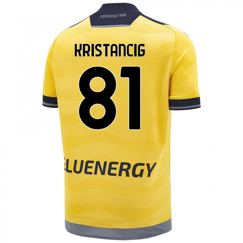 Niño Camiseta Luca Kristancig #81 Dorado 2ª Equipación 2024/25 La Camisa