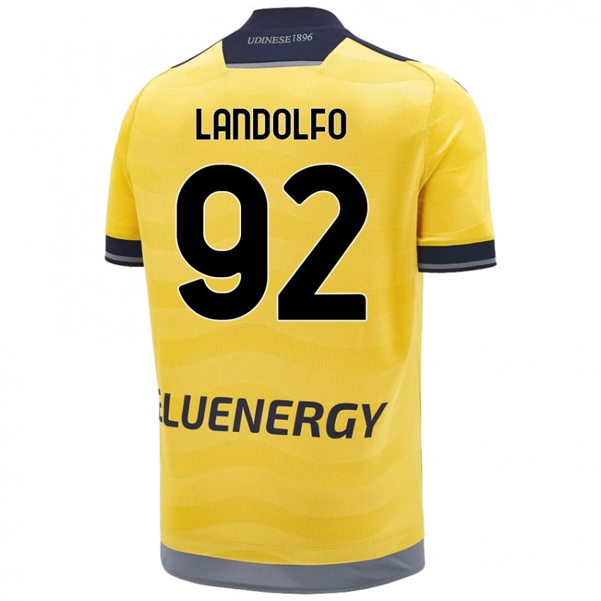 Niño Camiseta Tommaso Landolfo #92 Dorado 2ª Equipación 2024/25 La Camisa