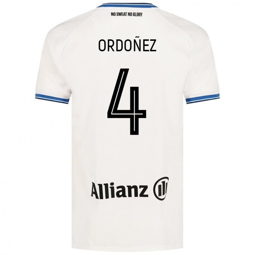 Niño Camiseta Joel Ordóñez #4 Blanco 2ª Equipación 2024/25 La Camisa