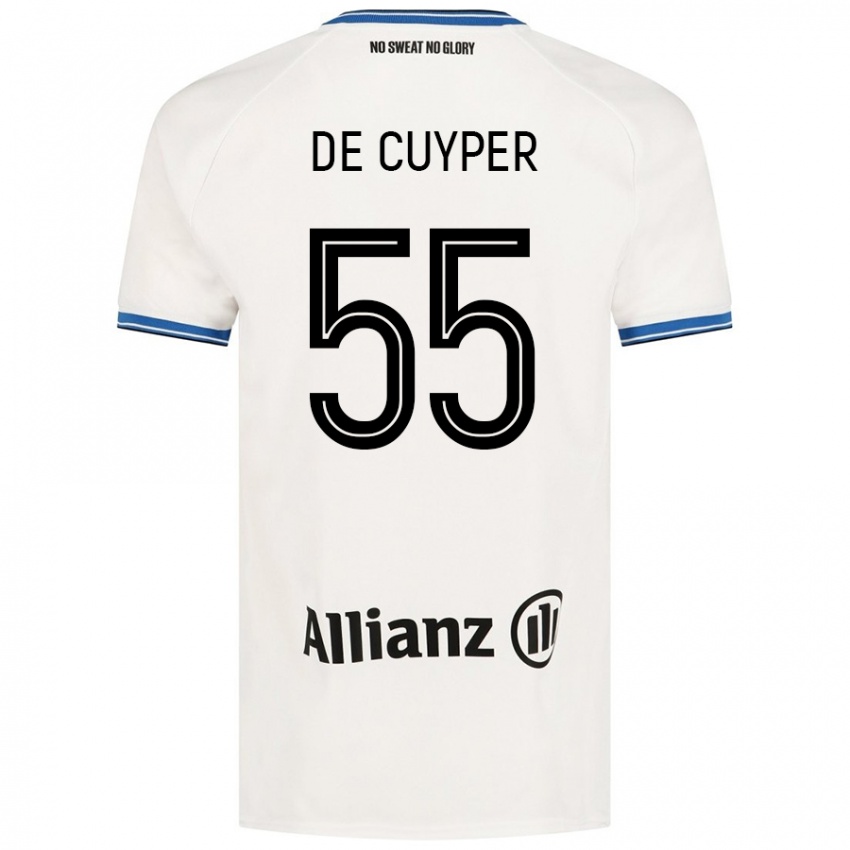 Niño Camiseta Maxim De Cuyper #55 Blanco 2ª Equipación 2024/25 La Camisa