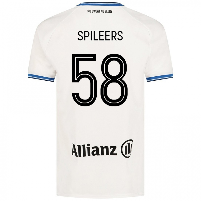 Niño Camiseta Jorne Spileers #58 Blanco 2ª Equipación 2024/25 La Camisa