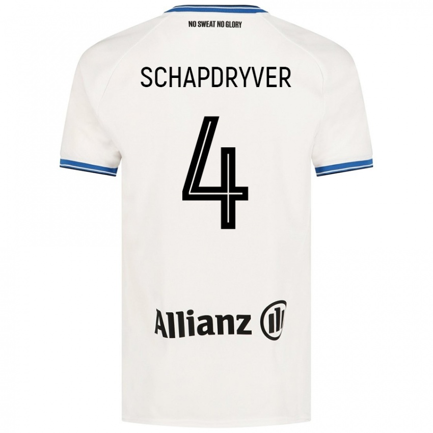 Niño Camiseta Emely Schapdryver #4 Blanco 2ª Equipación 2024/25 La Camisa