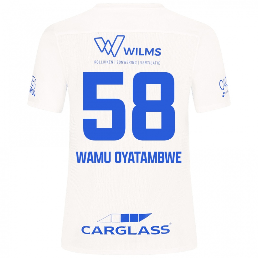 Niño Camiseta Matthias Wamu Oyatambwe #58 Blanco 2ª Equipación 2024/25 La Camisa