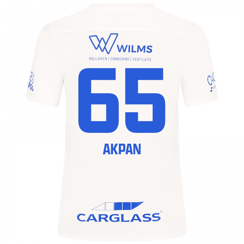 Niño Camiseta Christian Akpan #65 Blanco 2ª Equipación 2024/25 La Camisa