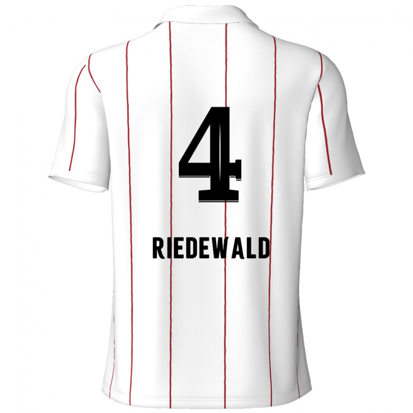 Niño Camiseta Jairo Riedewald #4 Blanco Negro 2ª Equipación 2024/25 La Camisa