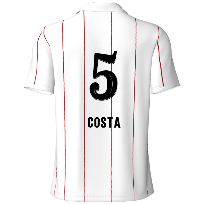 Niño Camiseta Ayrton Costa #5 Blanco Negro 2ª Equipación 2024/25 La Camisa