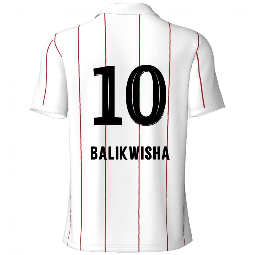 Niño Camiseta Michel-Ange Balikwisha #10 Blanco Negro 2ª Equipación 2024/25 La Camisa