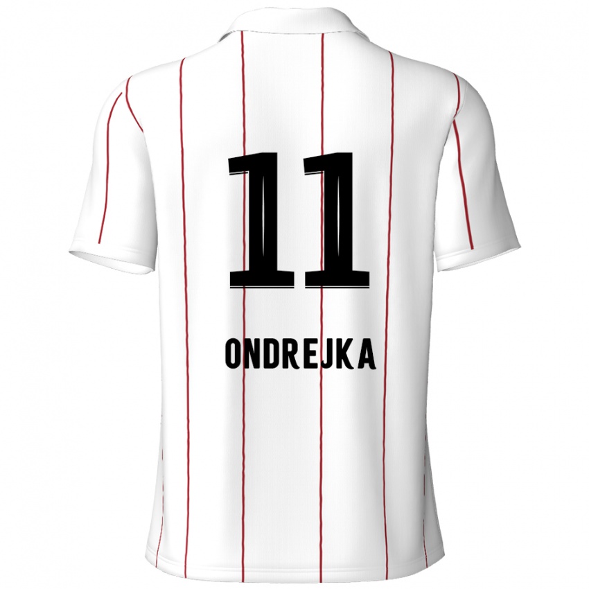 Niño Camiseta Jacob Ondrejka #11 Blanco Negro 2ª Equipación 2024/25 La Camisa