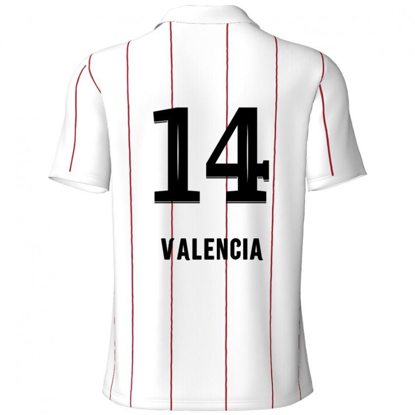 Niño Camiseta Anthony Valencia #14 Blanco Negro 2ª Equipación 2024/25 La Camisa