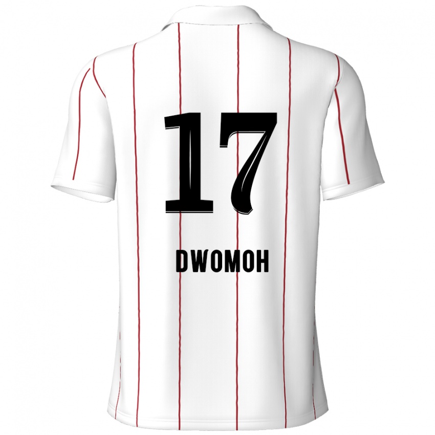 Niño Camiseta Pierre Dwomoh #17 Blanco Negro 2ª Equipación 2024/25 La Camisa