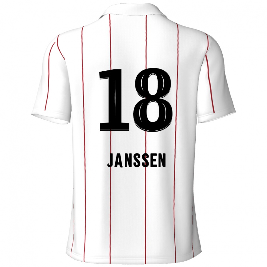 Niño Camiseta Vincent Janssen #18 Blanco Negro 2ª Equipación 2024/25 La Camisa