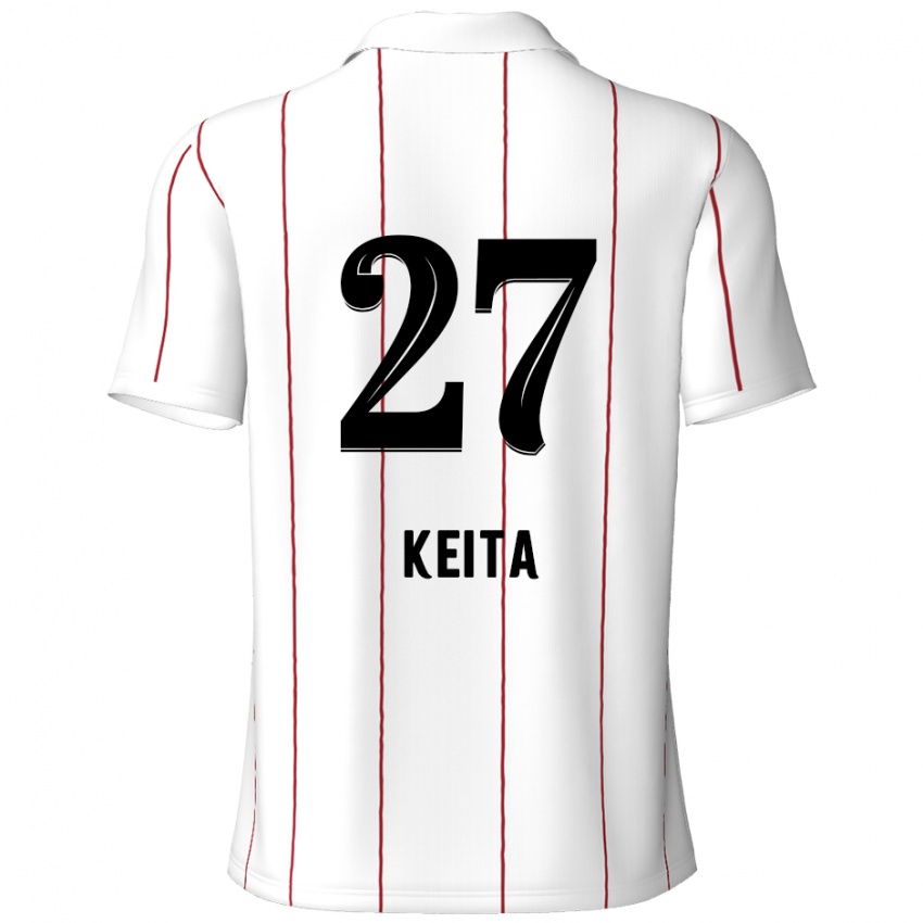 Niño Camiseta Mandela Keita #27 Blanco Negro 2ª Equipación 2024/25 La Camisa